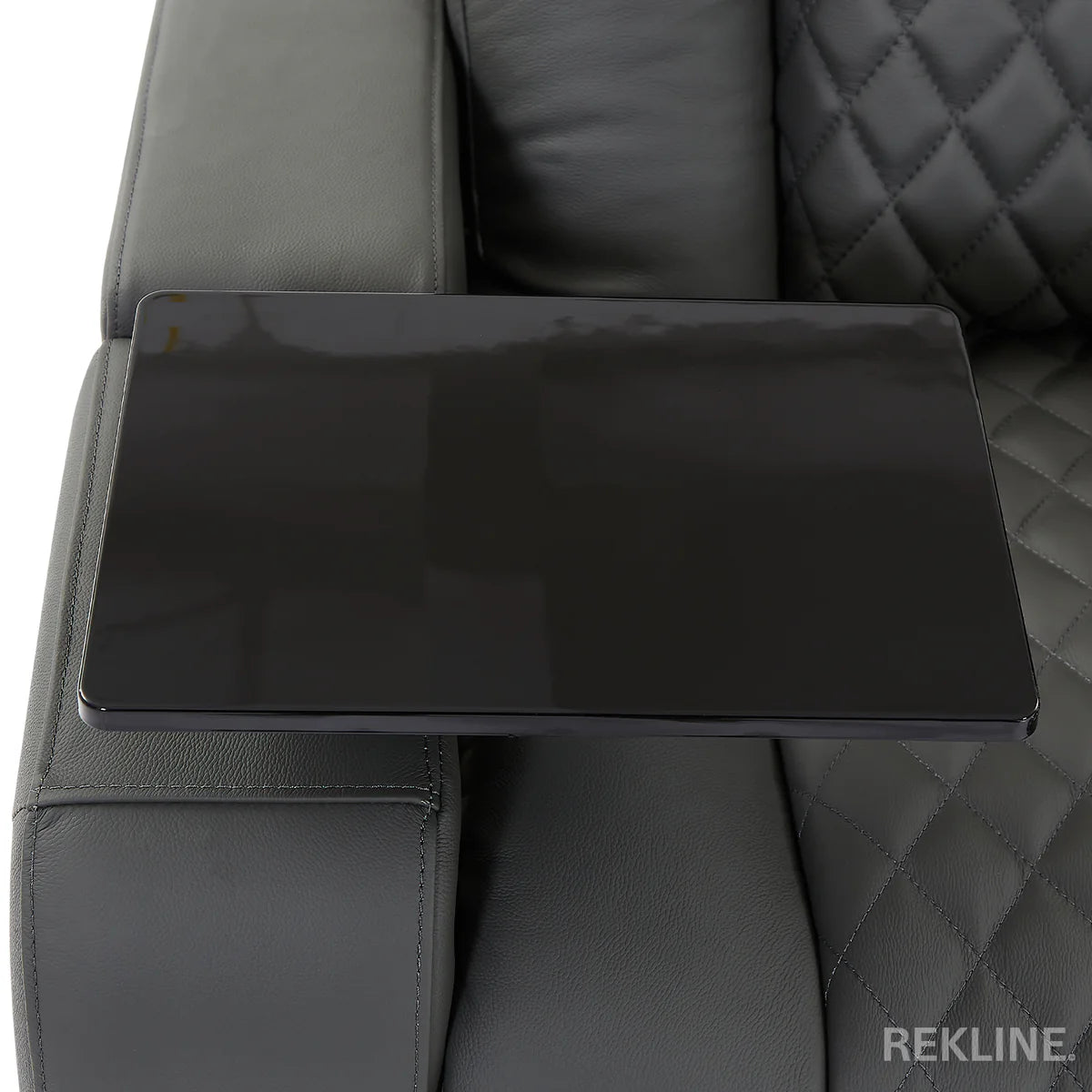 Home Cinema Chair in Grey Real Leather | Luxury for Gaming & Movie Theatre Seating | Electric Recliner with Power Headrest & Automatic Lumbar Support | Milano by REKLINE - Office Living Store