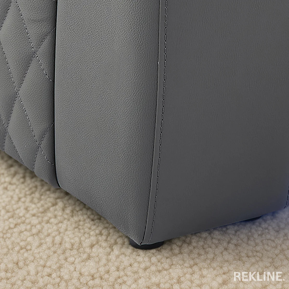 Home Cinema Chair in Grey Real Leather | Luxury for Gaming & Movie Theatre Seating | Electric Recliner with Power Headrest & Automatic Lumbar Support | Milano by REKLINE - Office Living Store