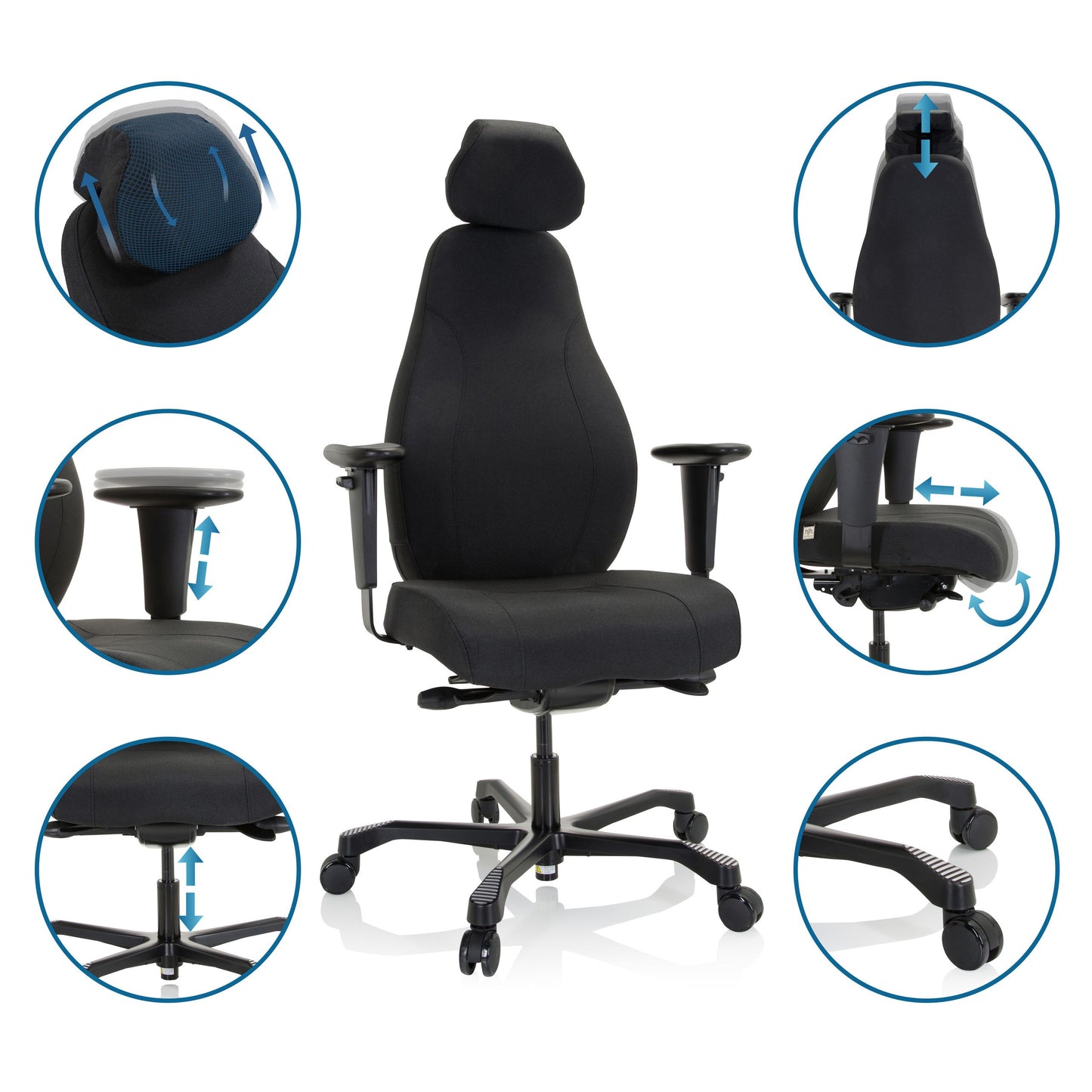 RESISTIO XXL - Professional Executive Chair Black - Office Living Store