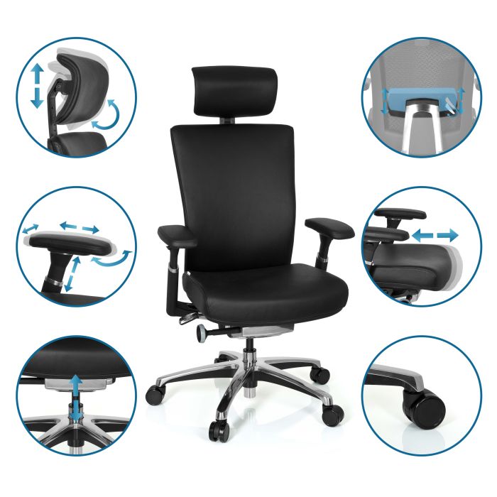 NOVA | Leather - Professional Office Chair Black - Office Living Store