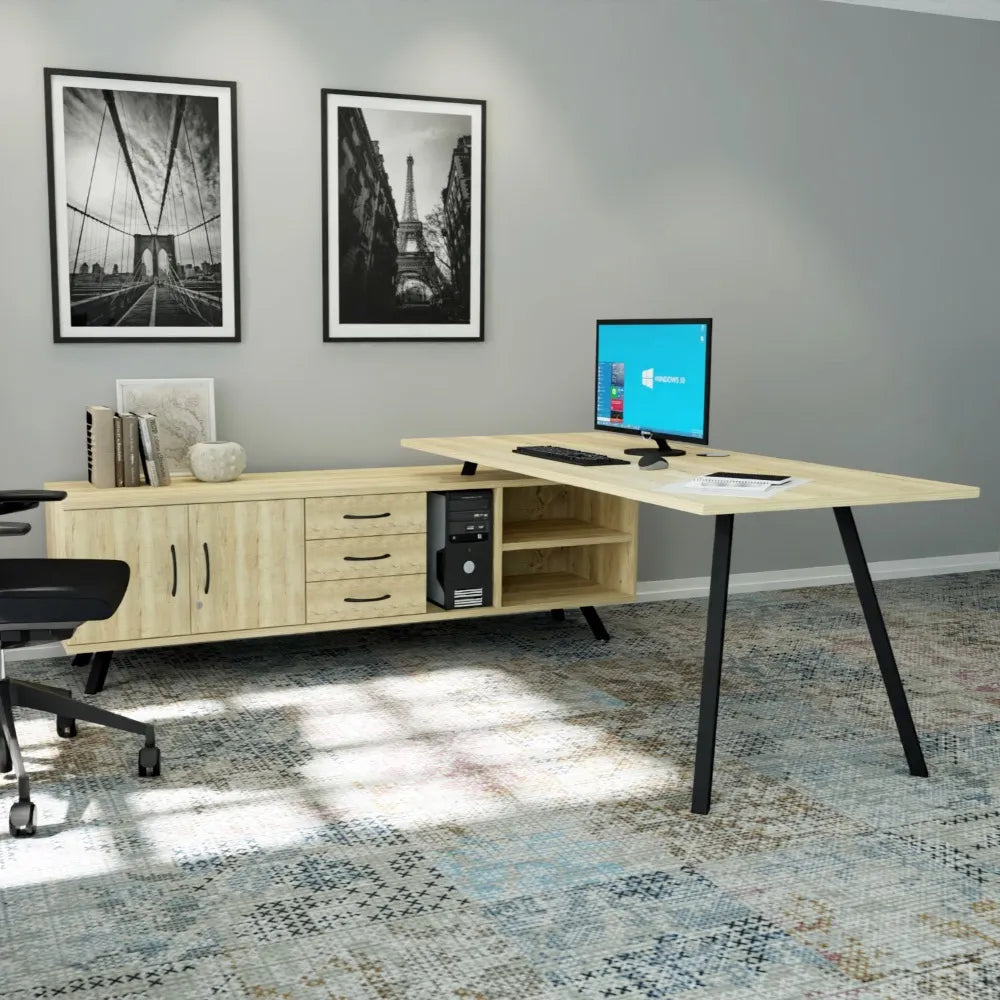 BRAVA | Executive Desk with Storage - Office Living Store