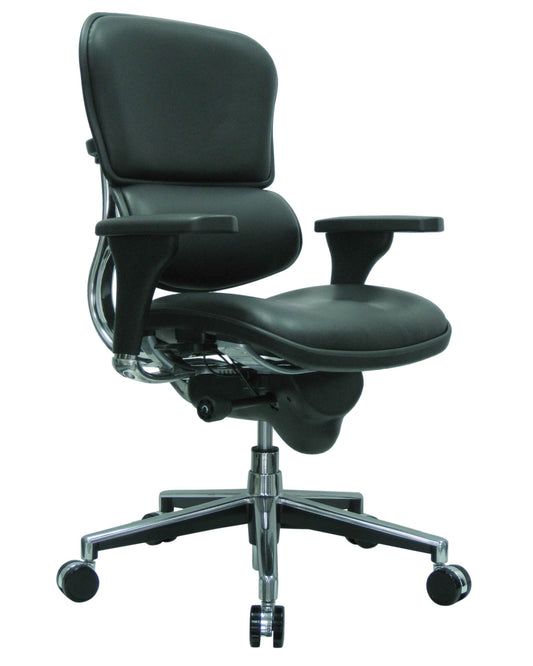 Eurotech ErgoHuman Mid-Back Leather Executive Office Chair with Adjustable Arms - LE10ERGLO