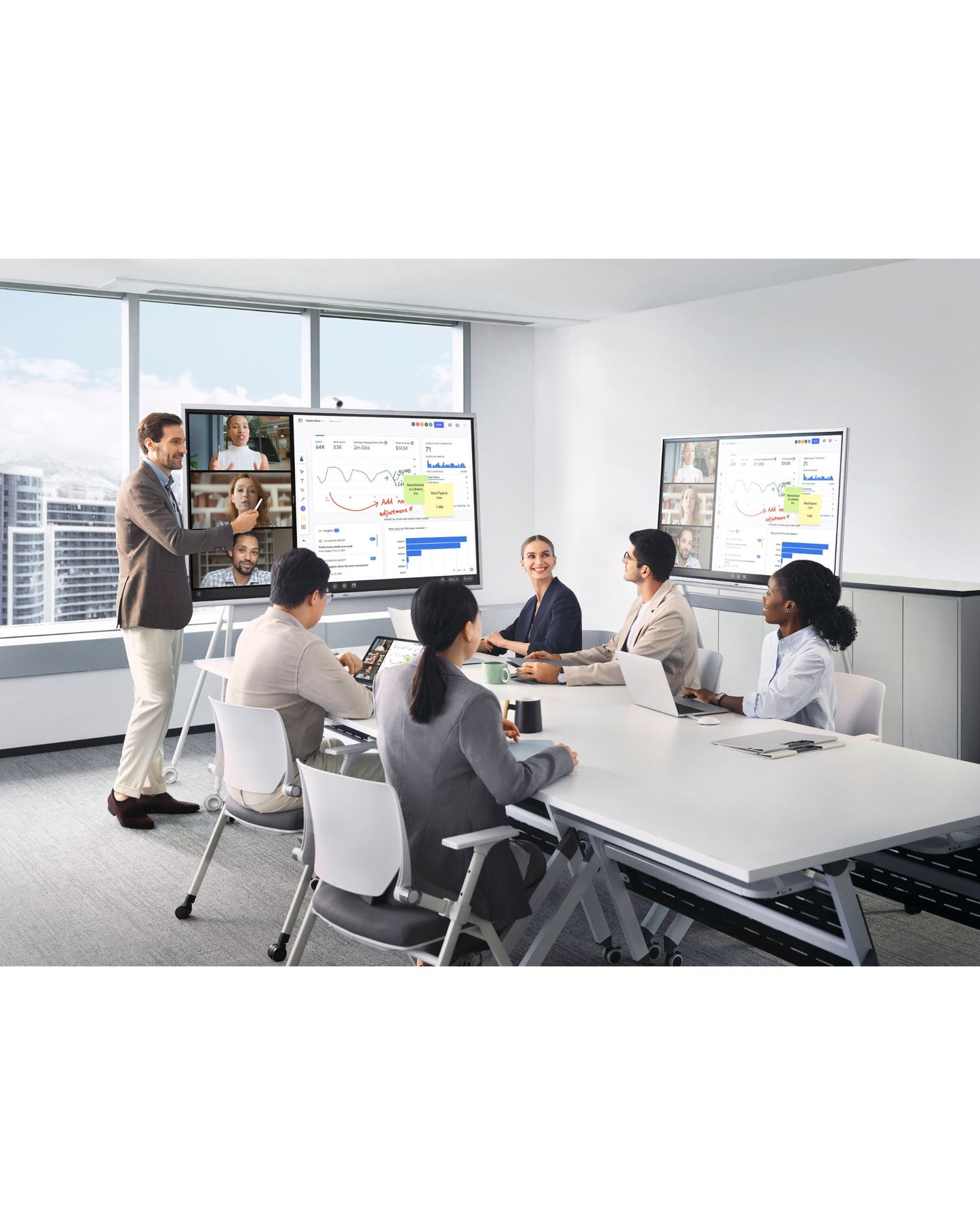 Vibe Board S1 55" 4K Interactive Touchscreen Smart Whiteboard - 20-Point Touch Digital Collaboration Display for Meetings - Office Living Store