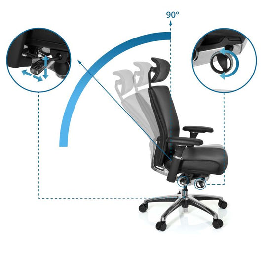 NOVA | Leather - Professional Office Chair Black - Office Living Store