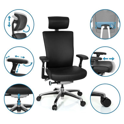 NOVA | Leather - Professional Office Chair Black - Office Living Store