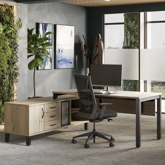 PORTA | Executive Desk with Storage - Office Living Store