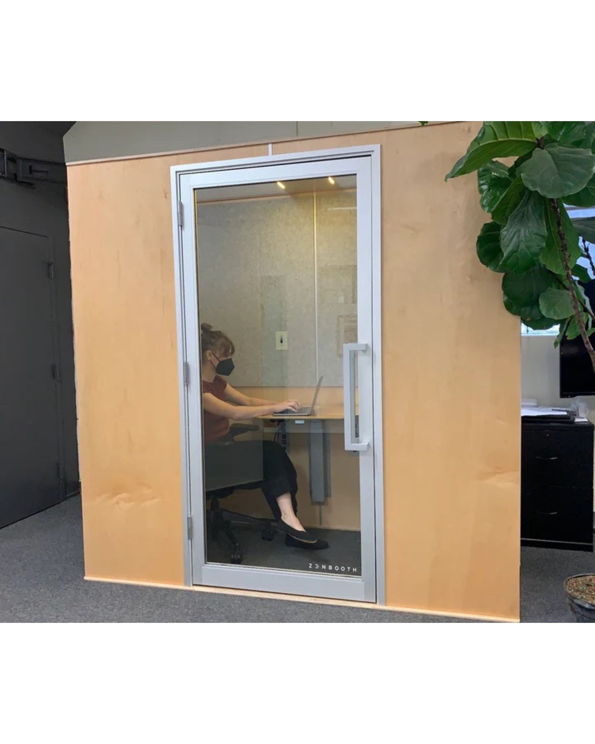 Zenbooth Duo Soundproof Office Phone Booth Pod with Adjustable Desk - 2 Person Meeting & Privacy Room - Office Living Store