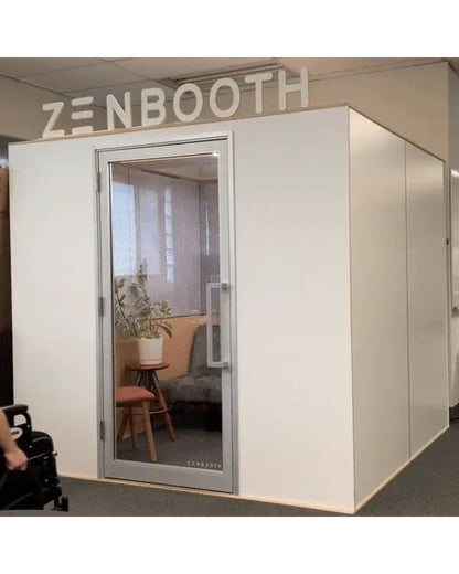 Zenbooth Quad Soundproof 4-Person Office Meeting Room Pod - Large Team Collaboration & Conference Booth - Office Living Store
