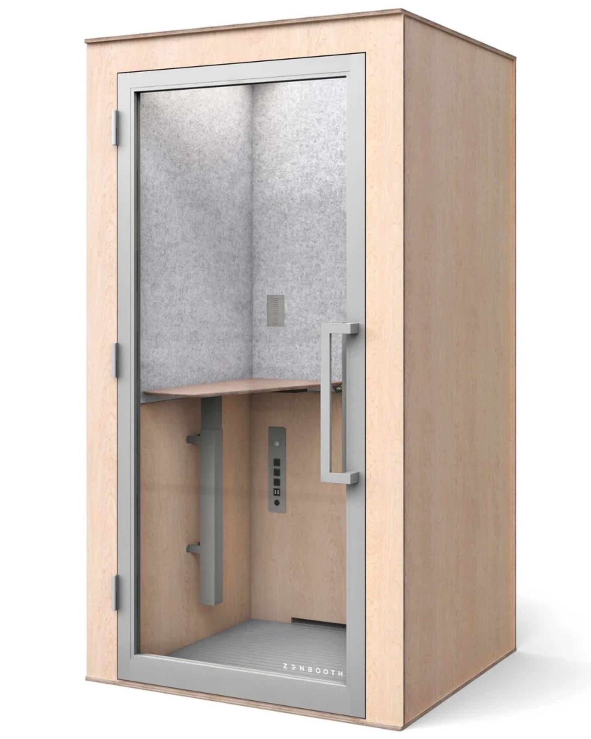 Zenbooth Solo Soundproof Office Phone Booth Pod with Adjustable Desk - 1 Person Privacy Room - Office Living Store