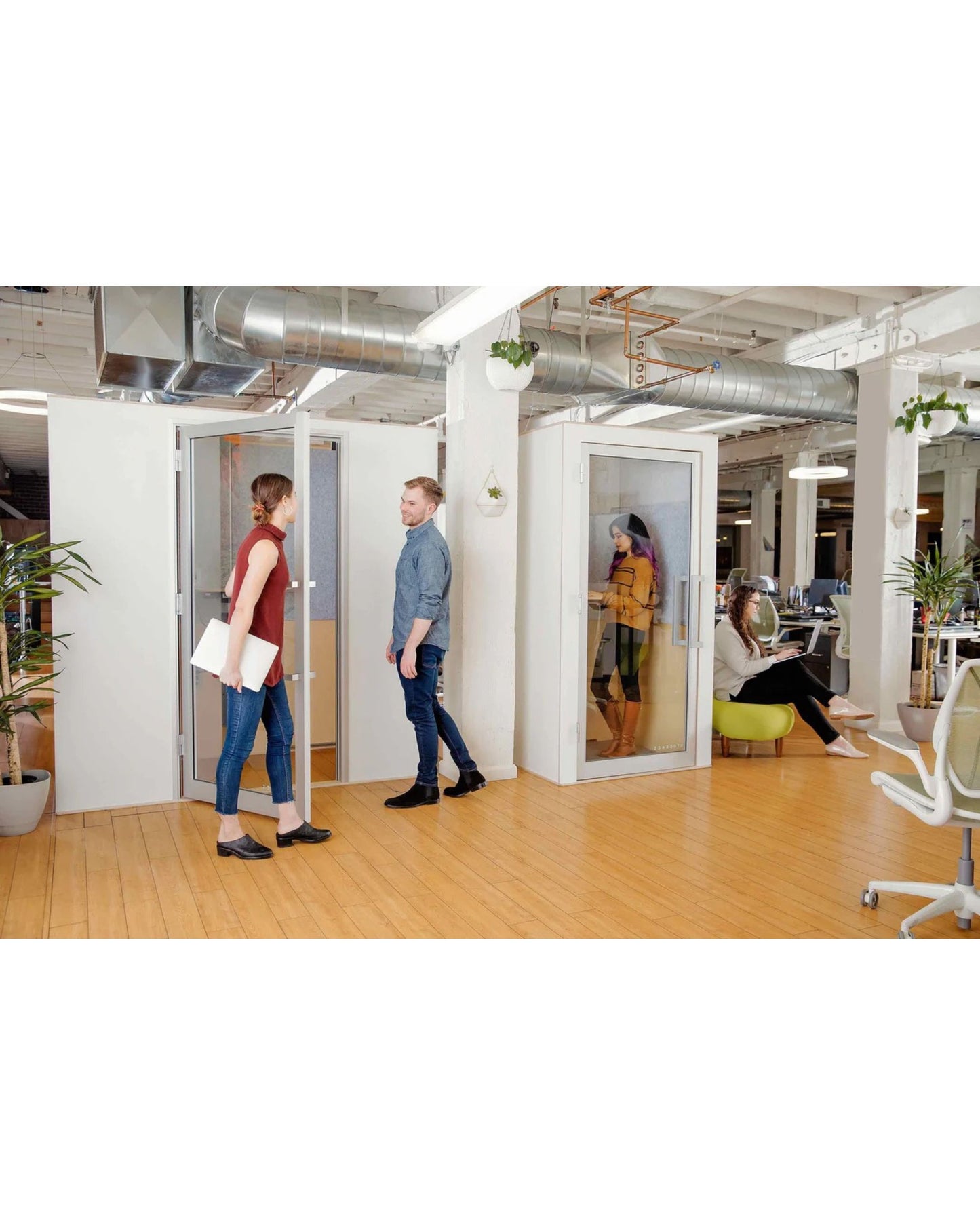 Zenbooth Duo Soundproof Office Phone Booth Pod with Adjustable Desk - 2 Person Meeting & Privacy Room - Office Living Store