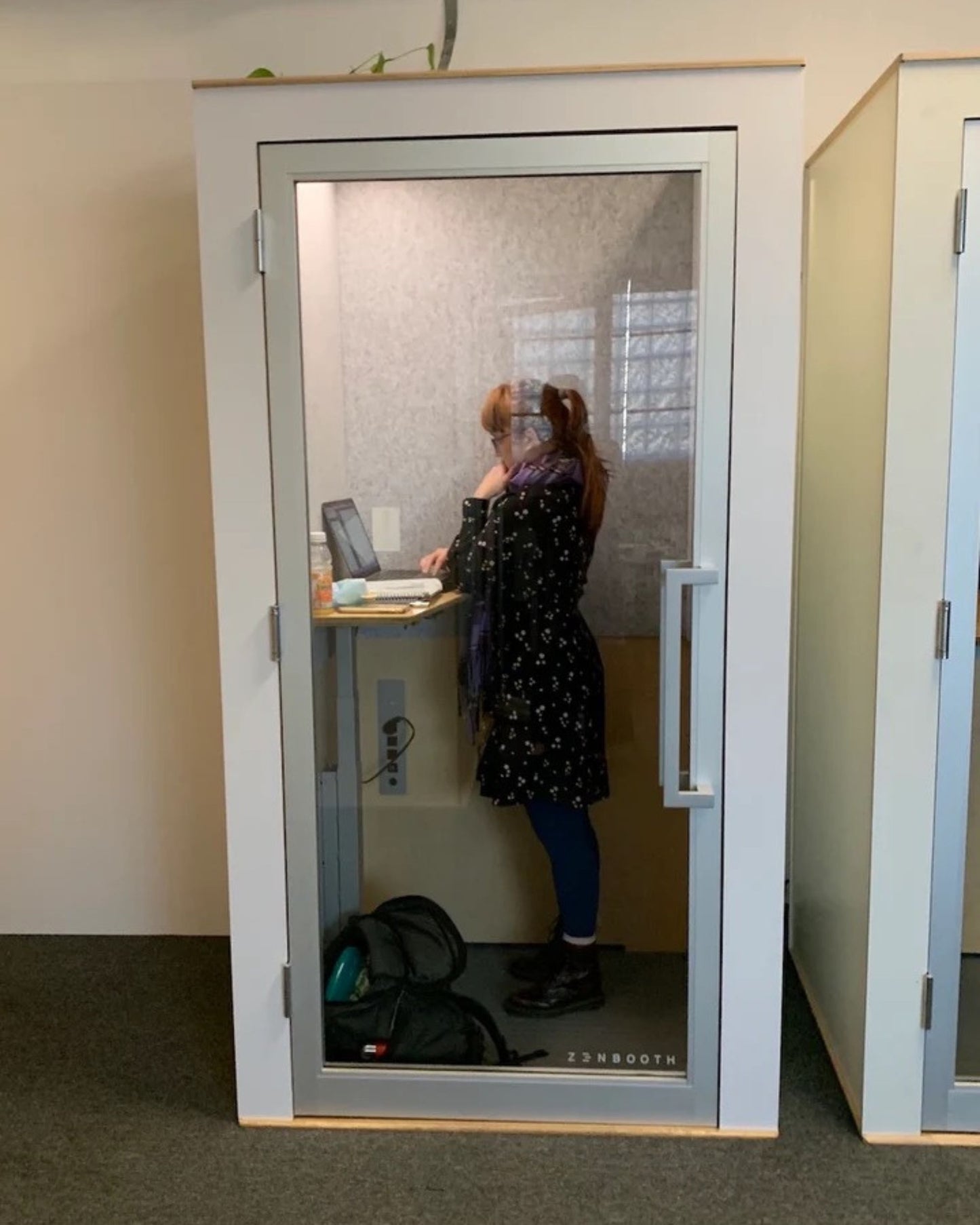Zenbooth Solo Soundproof Office Phone Booth Pod with Adjustable Desk - 1 Person Privacy Room - Office Living Store