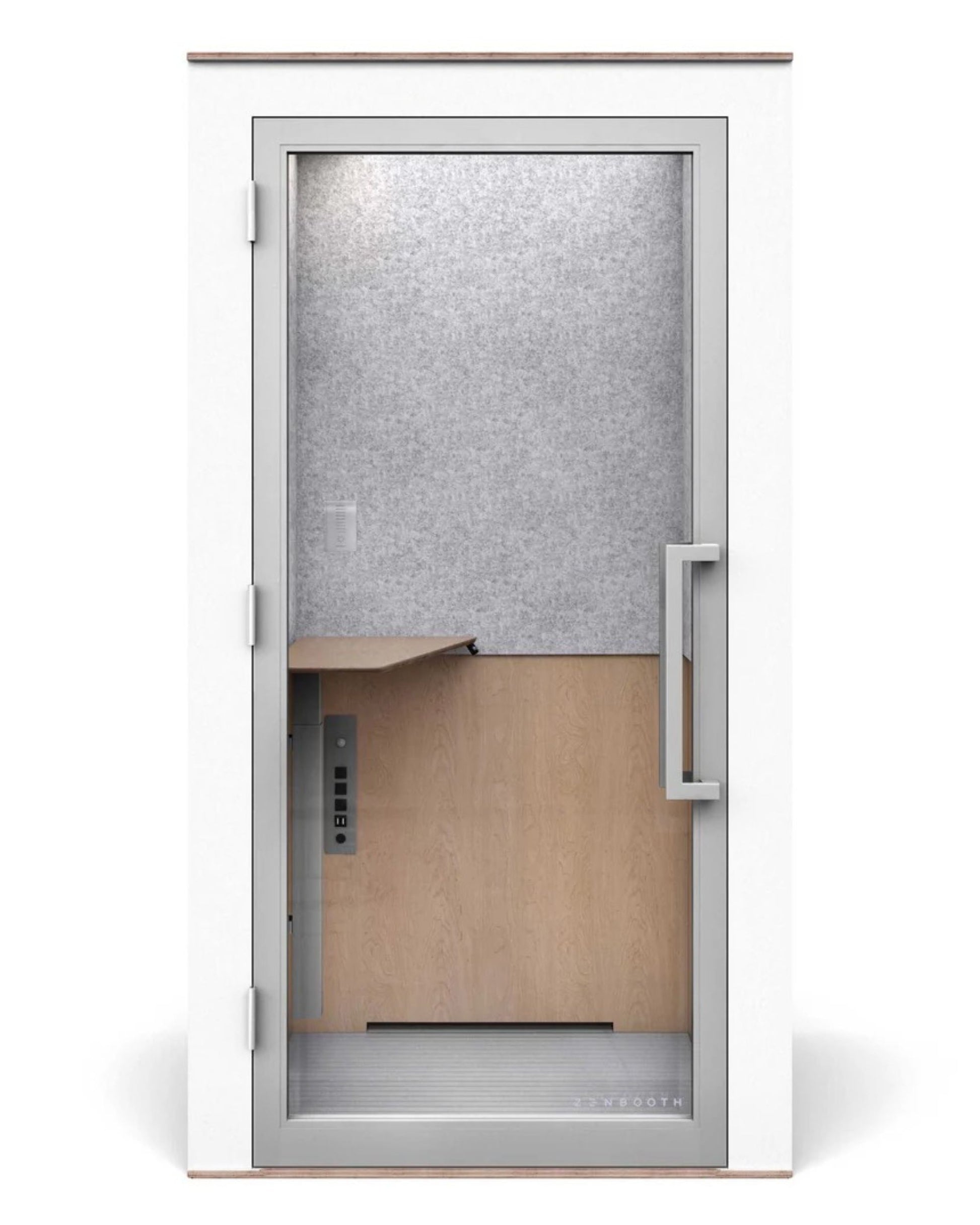 Zenbooth Solo Soundproof Office Phone Booth Pod with Adjustable Desk - 1 Person Privacy Room - Office Living Store