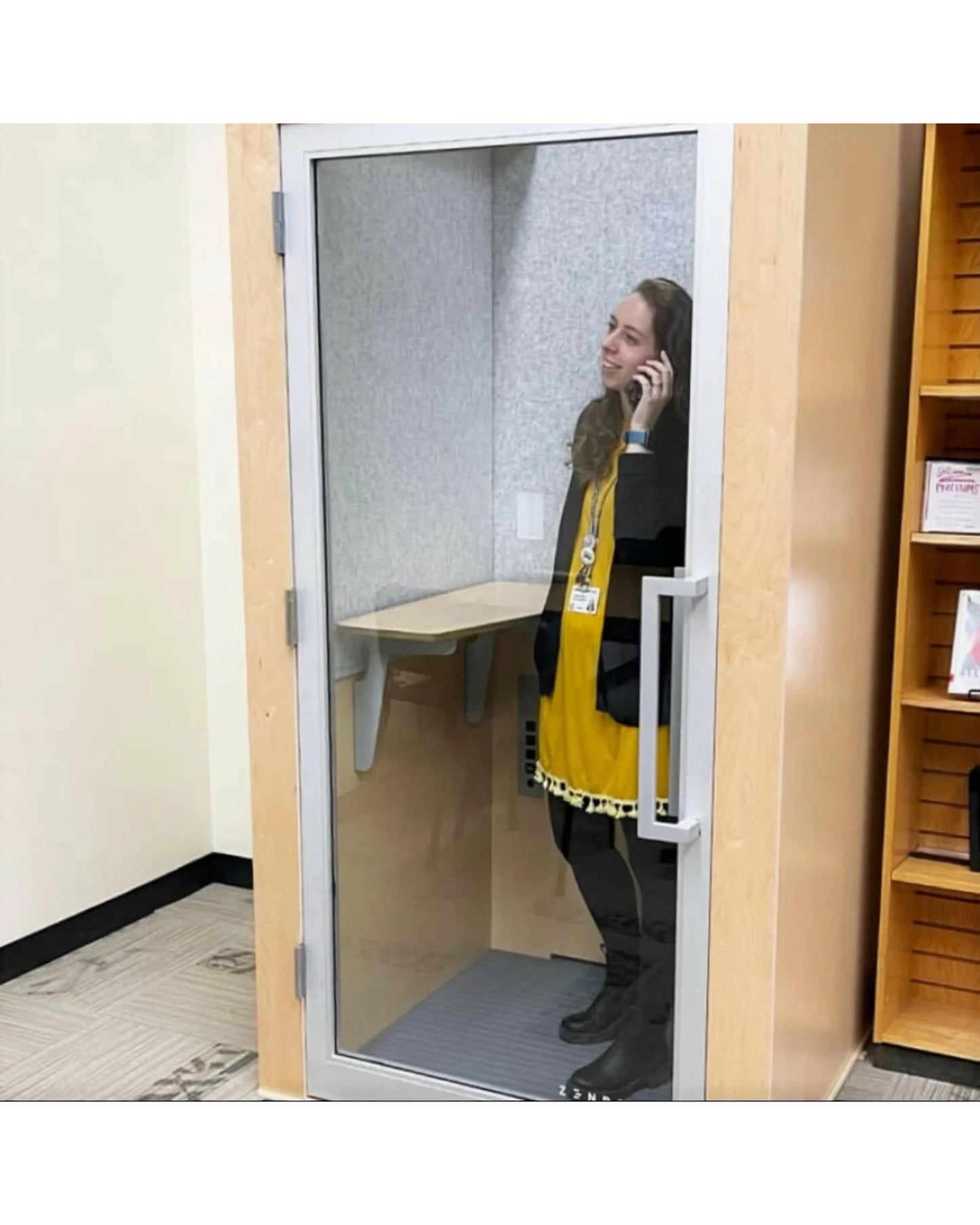 Zenbooth Solo Soundproof Office Phone Booth Pod with Adjustable Desk - 1 Person Privacy Room - Office Living Store