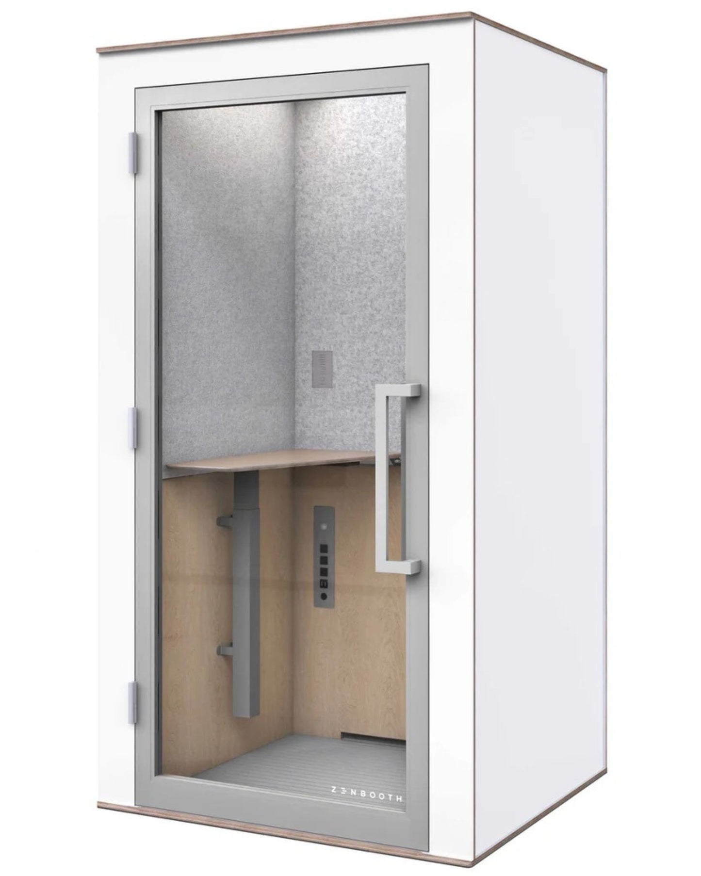 Zenbooth Solo Soundproof Office Phone Booth Pod with Adjustable Desk - 1 Person Privacy Room - Office Living Store