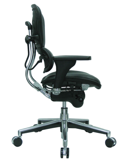 Eurotech ErgoHuman Mid-Back Leather Executive Office Chair with Adjustable Arms - LE10ERGLO - Office Living Store