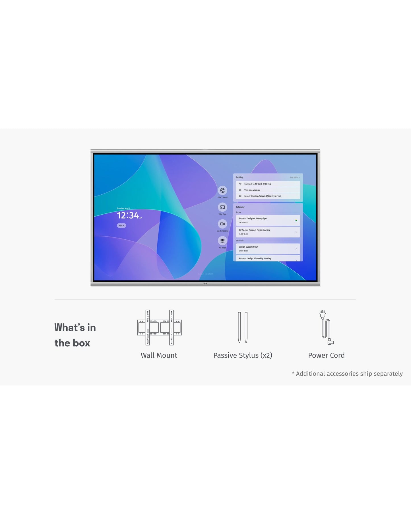 Vibe Board S1 75" 4K Interactive Touchscreen Smart Whiteboard - 20-Point Touch Digital Collaboration Display for Meetings - Office Living Store