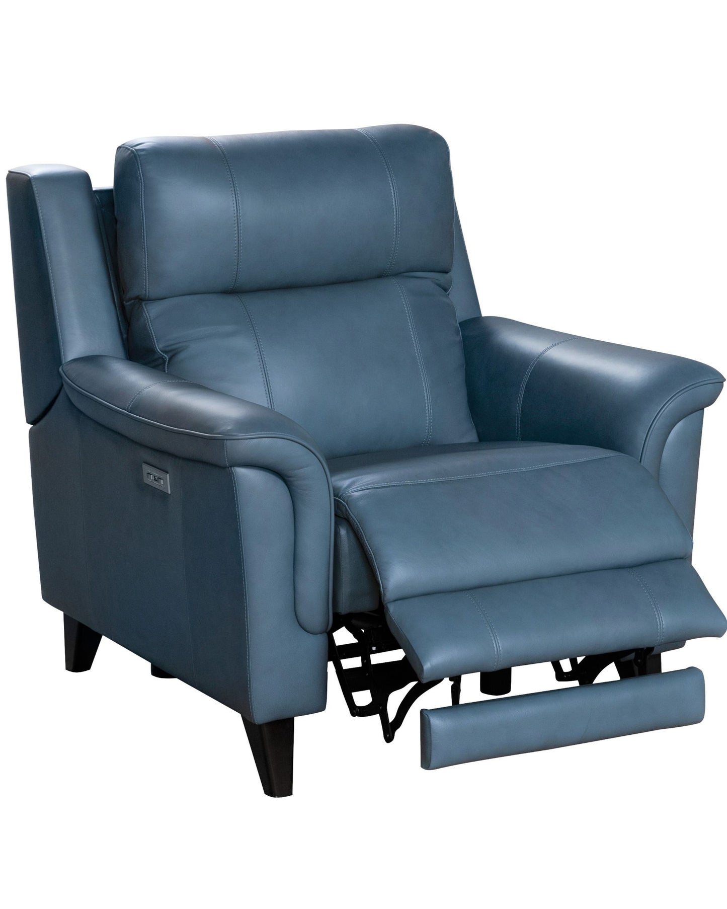 Barcalounger Kester Power Recliner Chair with Power Headrest and USB Port - Masen Bluegray Leather - Office Living Store