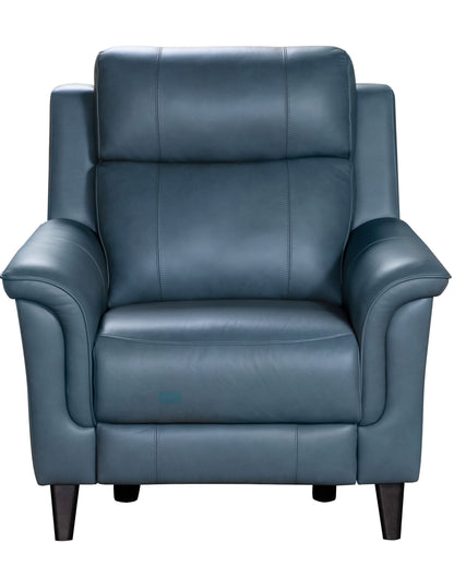 Barcalounger Kester Power Recliner Chair with Power Headrest and USB Port - Masen Bluegray Leather - Office Living Store