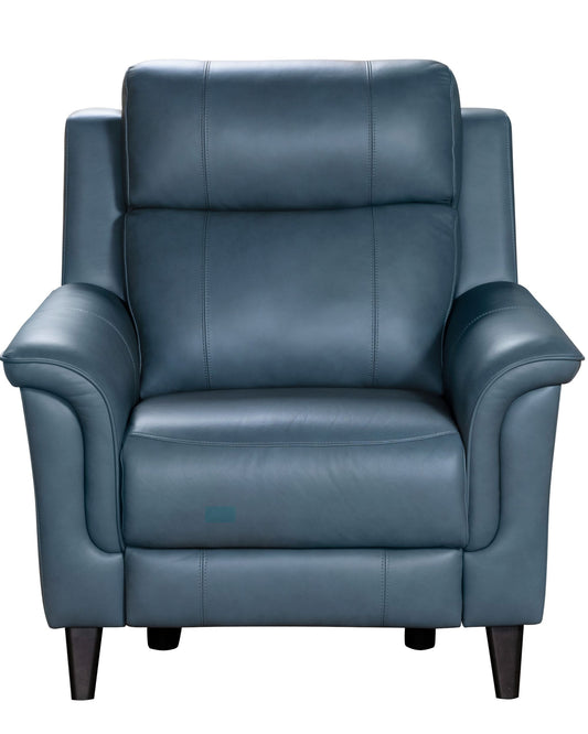 Barcalounger Kester Power Recliner Chair with Power Headrest and USB Port - Masen Bluegray Leather