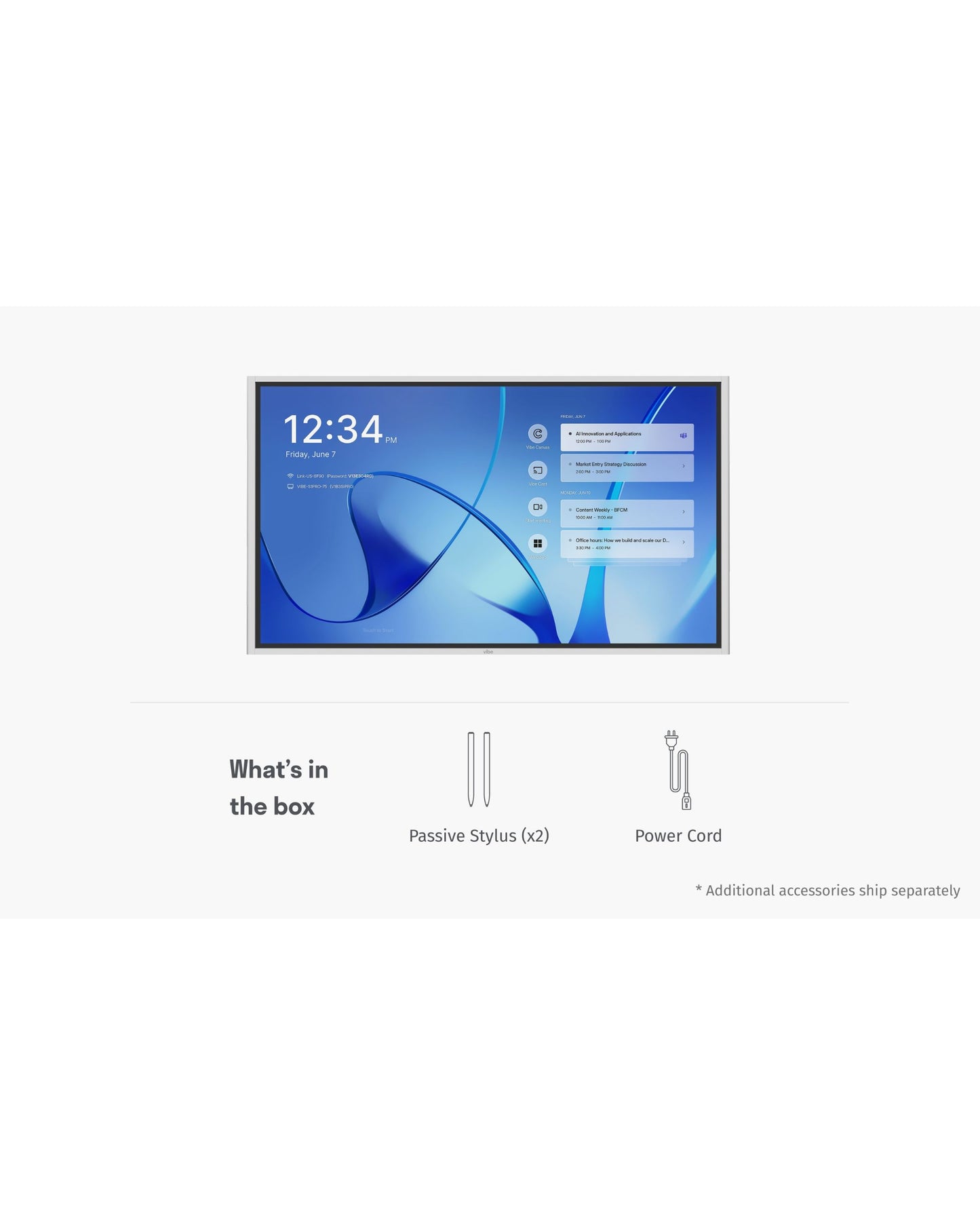 Vibe Board S1 Pro 55" Windows 11 Pro 4K Interactive Touchscreen - Intel i7 Smart Whiteboard with Microsoft 365 & Teams for Enterprise - Office Living Store