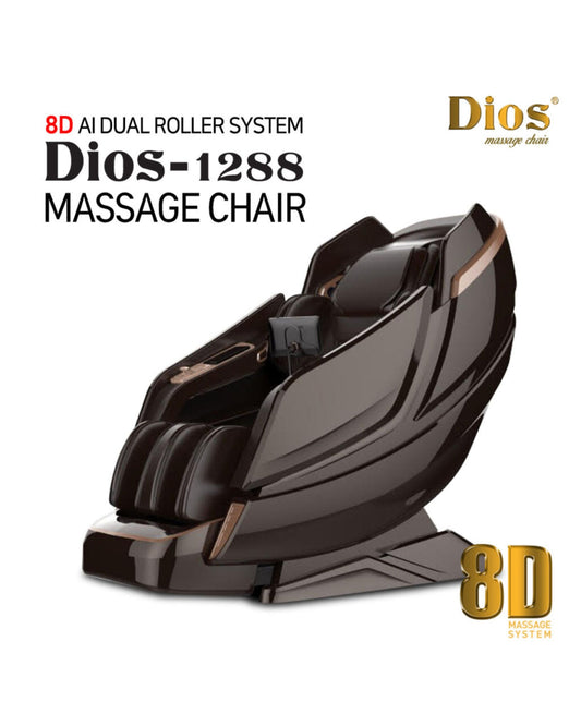 Kahuna Dios Massage Chair 8D AI Dual Air Tech Touch Roller SL-track with Brain Relaxation Program Dios-1288 Brown