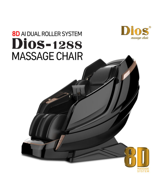 Kahuna Dios Massage Chair 8D AI Dual Air Tech Touch Roller SL-track with Brain Relaxation Program Dios-1288 Black
