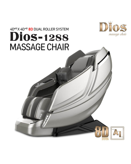 Kahuna Dios Massage Chair 8D AI Dual Air Tech Touch Roller SL-track with Brain Relaxation Program Dios-1288 Gray