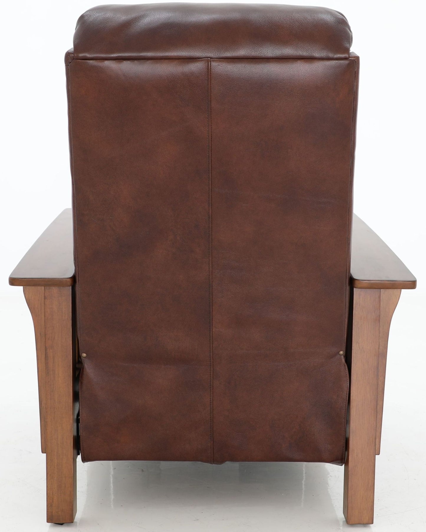 Barcalounger Mission Manual Push Back Leather Recliner Chair - Wenlock Fudge Brown - Office Living Store