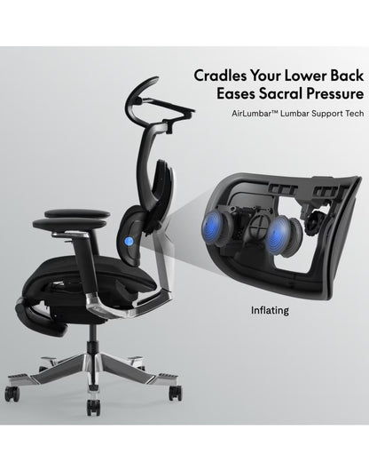 FlexiSpot C7 Morpher Heavy Duty Ergonomic Office Chair with Air Lumbar Support & Footrest - 380 lbs Reclining Desk Chair - Office Living Store