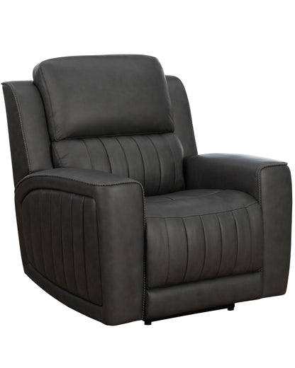 Barcalounger Pierce Zero Gravity Power Recliner Chair with Power Headrest, Lumbar & USB - Homerun Dark Gray Leather - Office Living Store