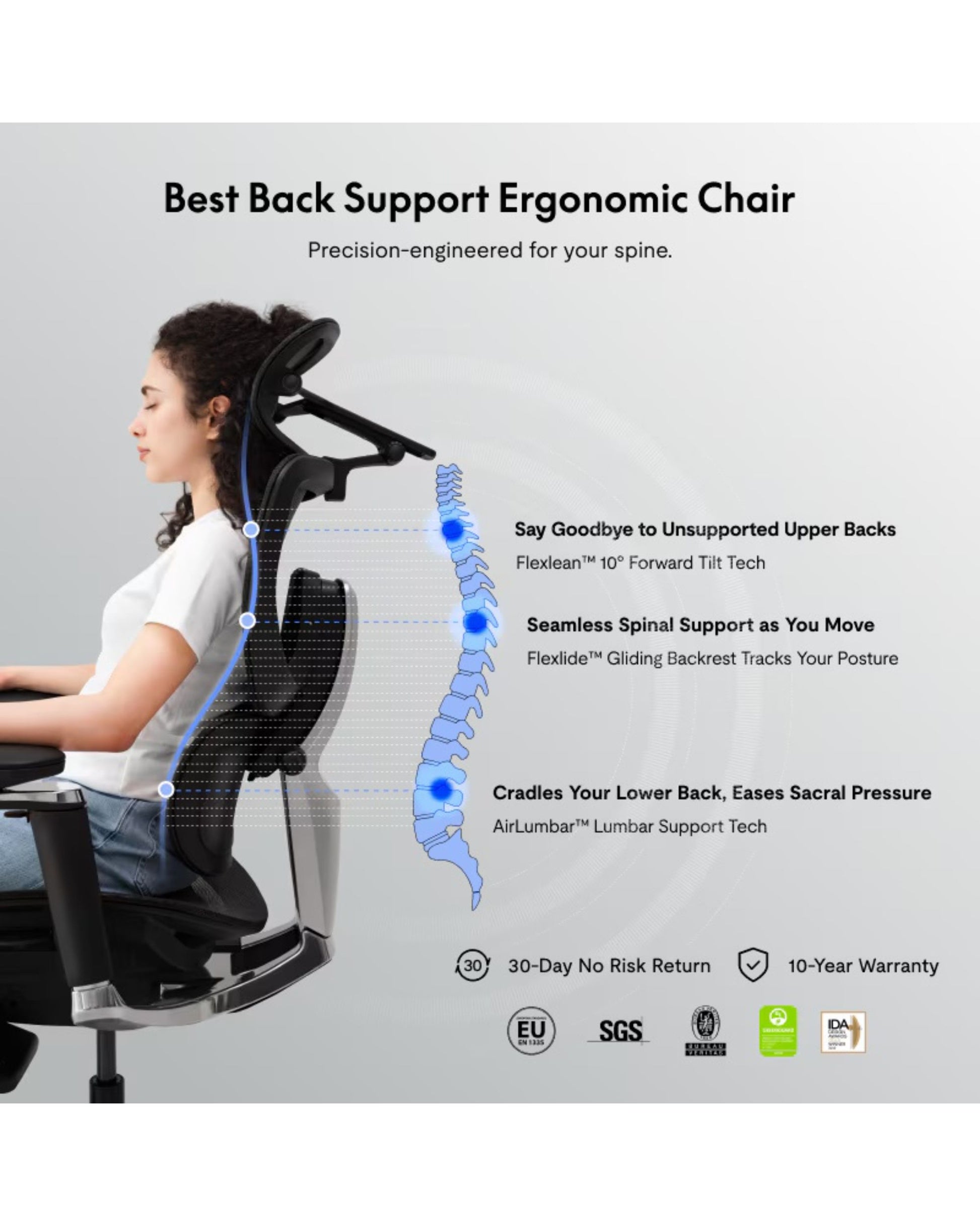 FlexiSpot C7 Morpher Heavy Duty Ergonomic Office Chair with Air Lumbar Support & Footrest - 380 lbs Reclining Desk Chair - Office Living Store