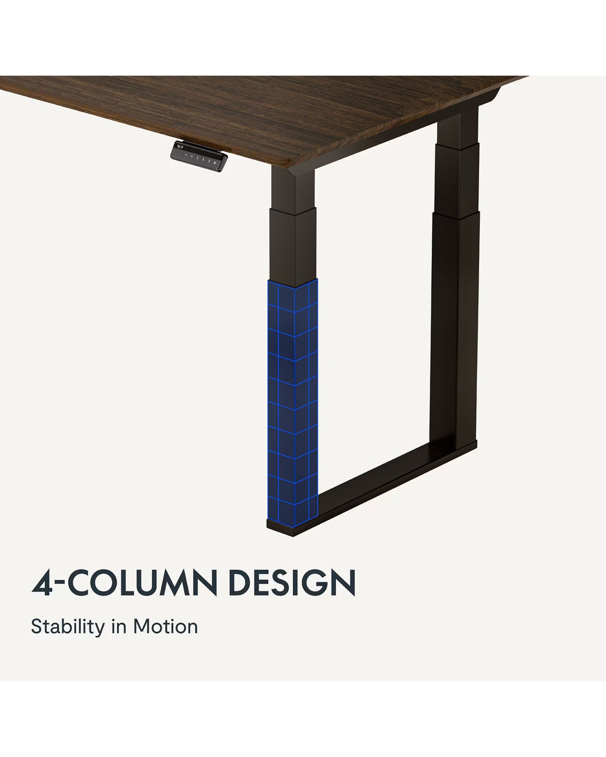 FlexiSpot E7Q Odin 4-Leg Electric Adjustable Standing Desk – Heavy Duty, Multiple Sizes & Desktop Options - Office Living Store