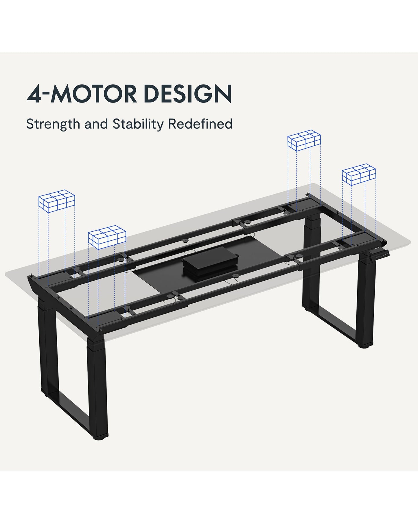 FlexiSpot E7Q Odin 4-Leg Electric Adjustable Standing Desk – Heavy Duty, Multiple Sizes & Desktop Options - Office Living Store