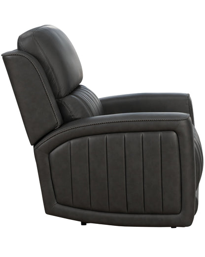 Barcalounger Pierce Zero Gravity Power Recliner Chair with Power Headrest, Lumbar & USB - Homerun Dark Gray Leather - Office Living Store