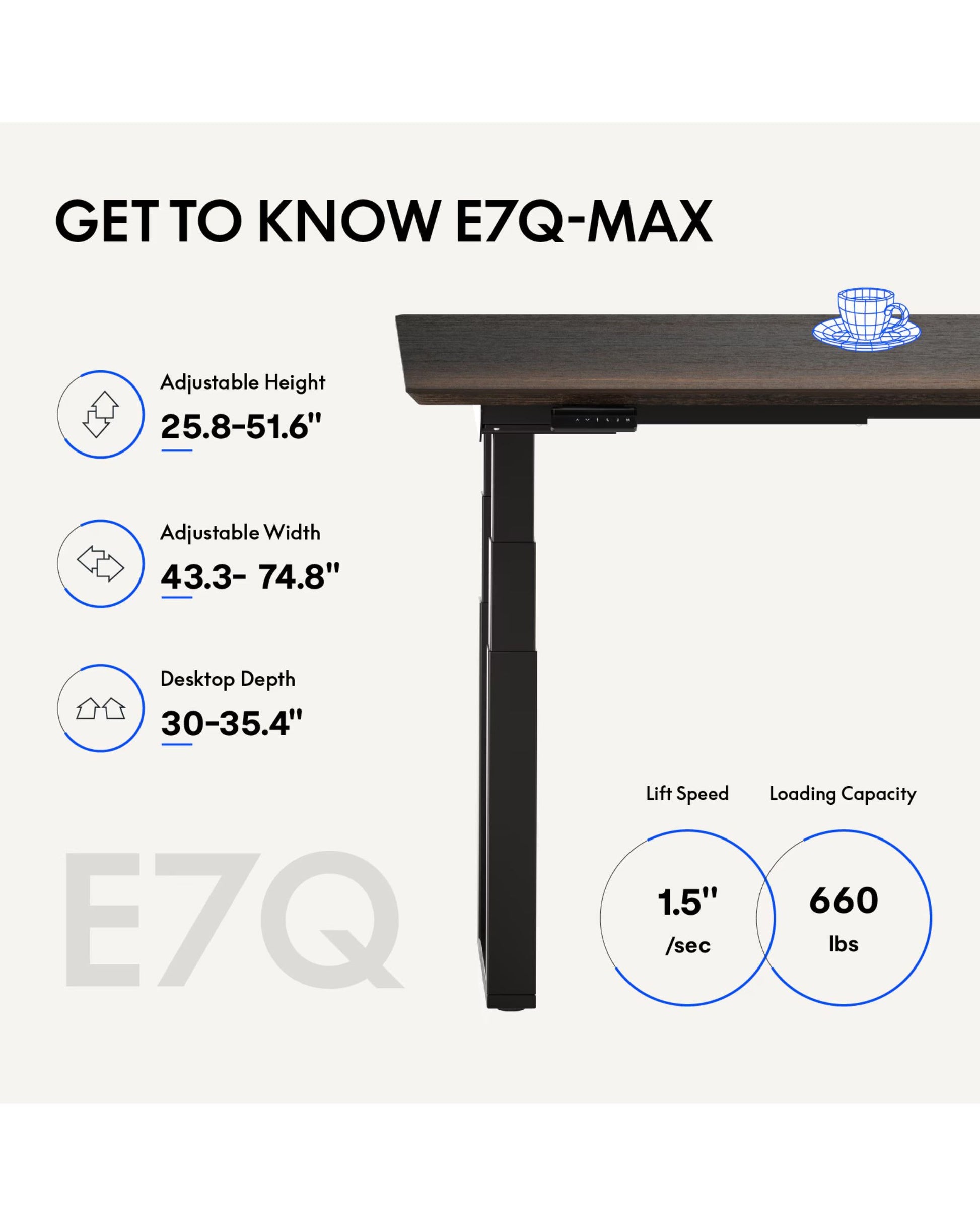 FlexiSpot E7Q Odin 4-Leg Electric Adjustable Standing Desk – Heavy Duty, Multiple Sizes & Desktop Options - Office Living Store