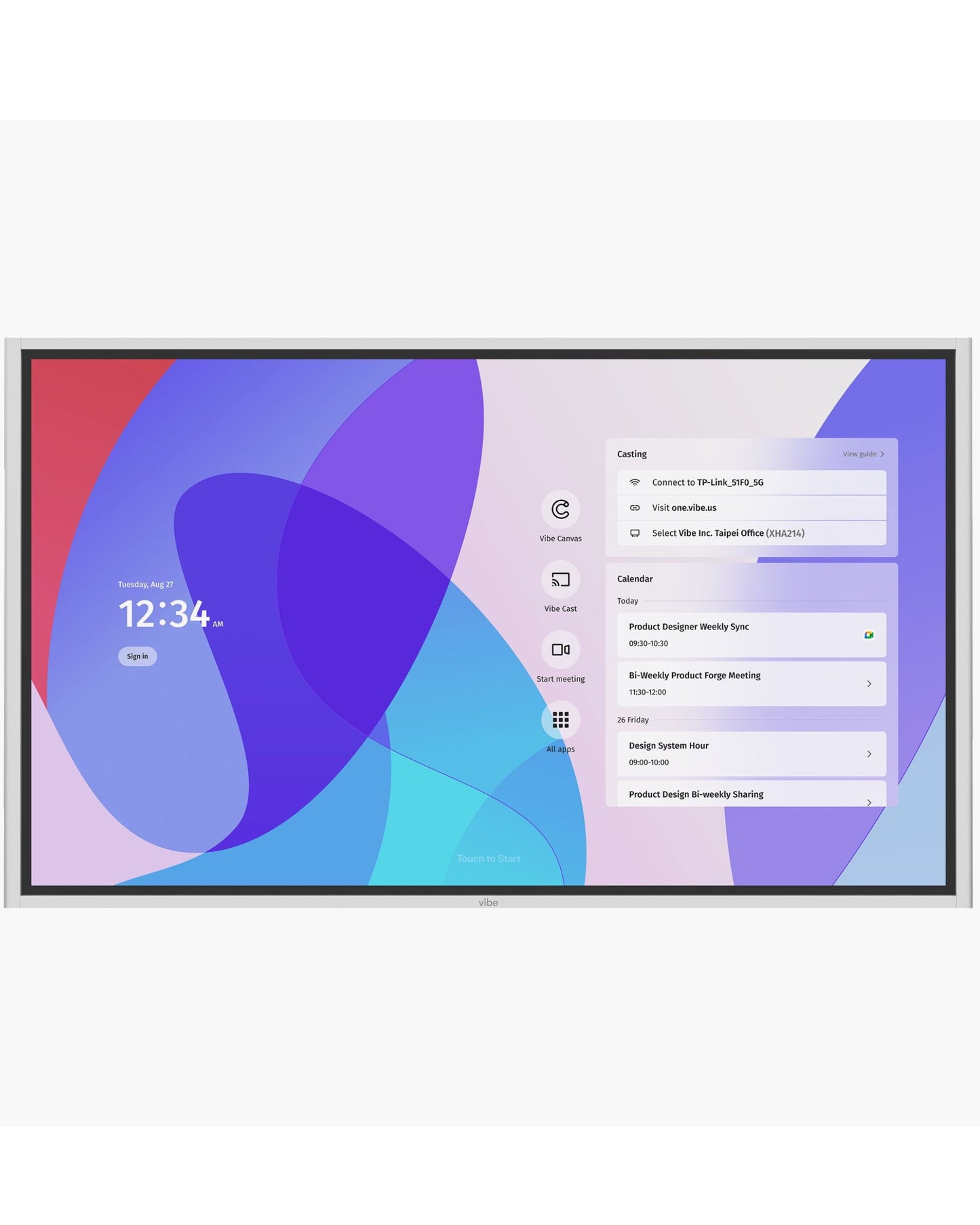 Vibe Board S1 55" 4K Interactive Touchscreen Smart Whiteboard - 20-Point Touch Digital Collaboration Display for Meetings - Office Living Store