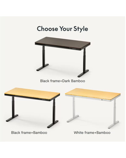 FlexiSpot Comhar Pro Q8 Electric Standing Desk with Wireless Charger - Bamboo Sit Stand Desk with Dual Motor - Office Living Store