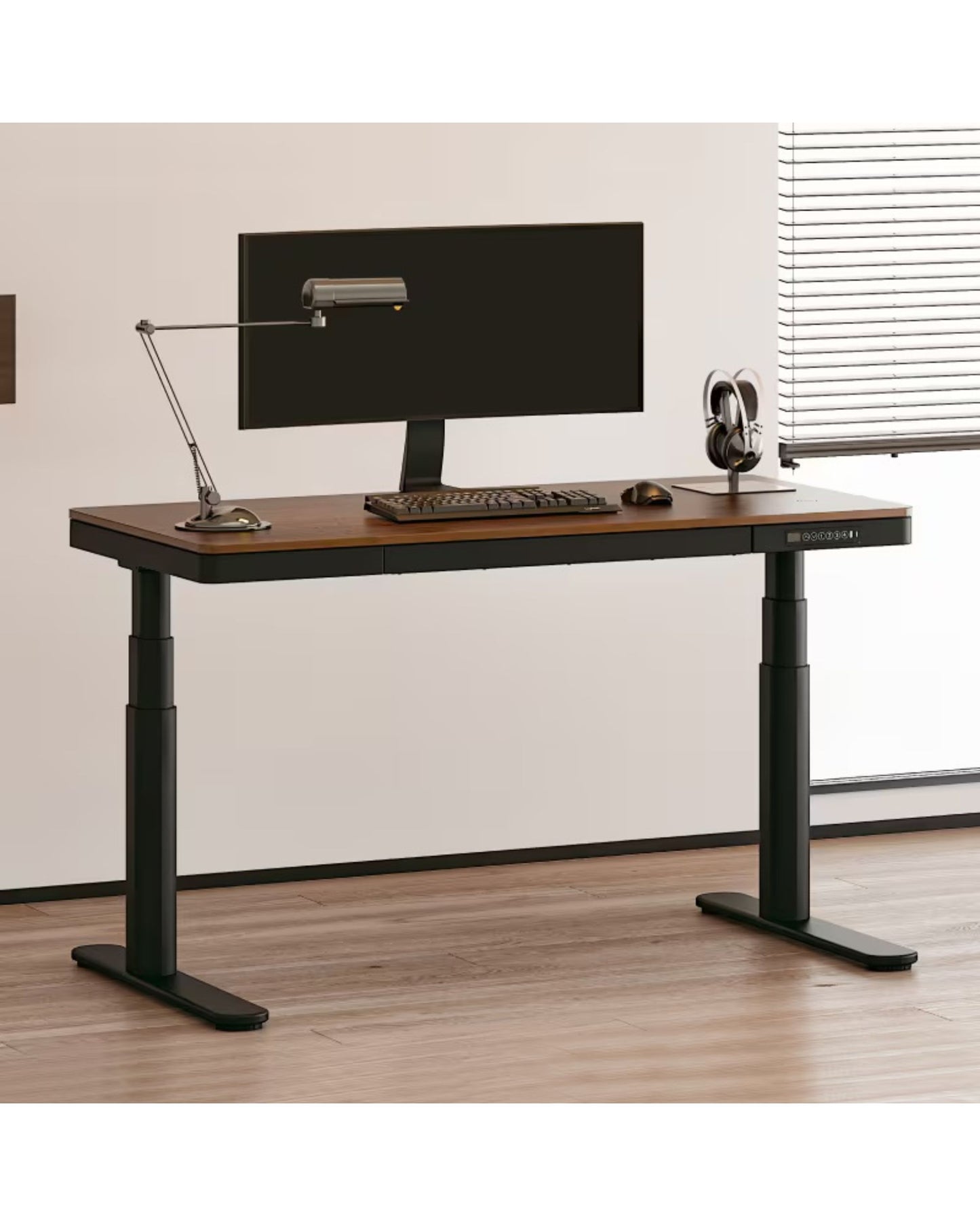 FlexiSpot Comhar Pro Q8 Electric Standing Desk with Wireless Charger - Bamboo Sit Stand Desk with Dual Motor - Office Living Store