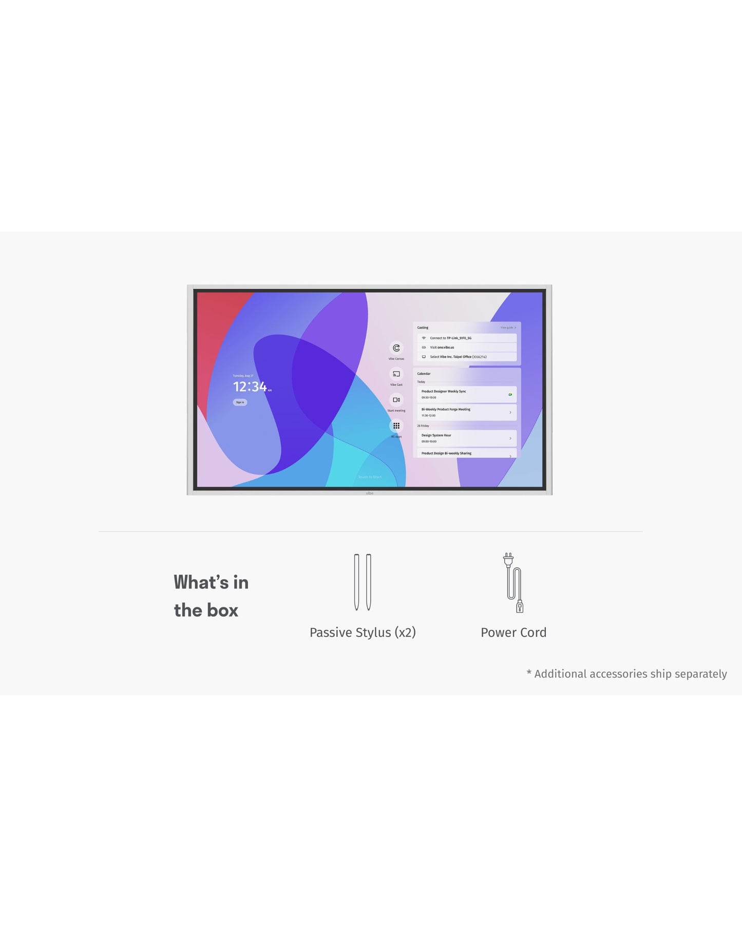 Vibe Board S1 55" 4K Interactive Touchscreen Smart Whiteboard - 20-Point Touch Digital Collaboration Display for Meetings - Office Living Store