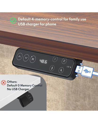 FlexiSpot E7Q Odin 4-Leg Electric Adjustable Standing Desk – Heavy Duty, Multiple Sizes & Desktop Options - Office Living Store