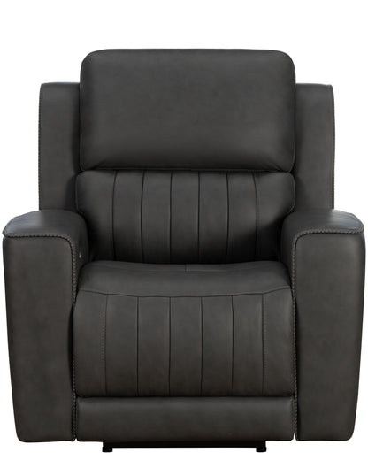 Barcalounger Pierce Zero Gravity Power Recliner Chair with Power Headrest, Lumbar & USB - Homerun Dark Gray Leather - Office Living Store