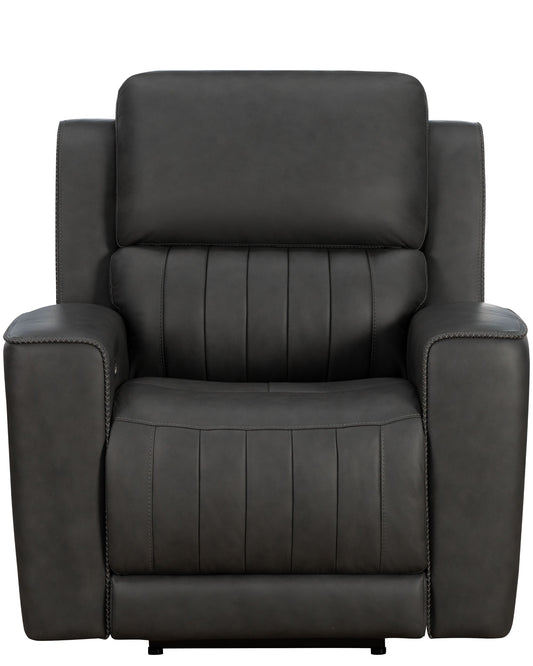 Barcalounger Pierce Zero Gravity Power Recliner Chair with Power Headrest, Lumbar & USB - Homerun Dark Gray Leather